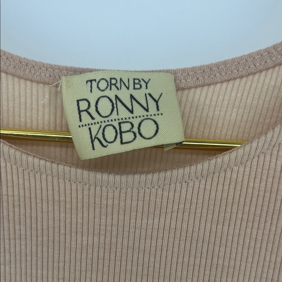 Ronny Kobo Collection Two-Tone Tan Midi Dress - Picture 6 of 11